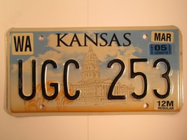 License Plate Car Tag 2001 2005 Kansas Ugc 253 Wallace County State C API Tol [Z91 - £5.35 GBP