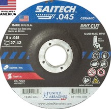 United Abrasives-SAIT 22073 Saitech Cut-Off Wheels Type 27 Depressed Cen... - $173.35