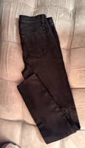 Women&#39;s J Brand Super Skinny Black Waxed Coated Jeans Pants Size 27 - £12.45 GBP