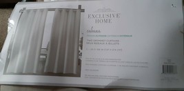 2 Exclusive Home Curtains Indoor Outdoor Solid Cabana Grommet Panels 54x108 taup - £15.56 GBP