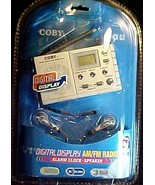 AM/FM  RADIO CX53 with  ALARM CLOCK, SPEAKER &amp; Earphones by COBY  - $9.00
