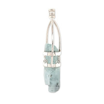 Stones Desire Aquamarine with Black Tourmaline Crystal Pendant Necklace (22&quot;) - £148.76 GBP