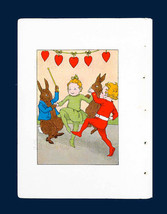 Cutting the Rug Wee Folk Rabbits Celebrate Mid 1930s Children&#39;s Book Litho Book  - £15.34 GBP