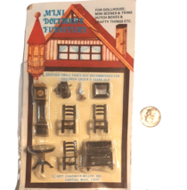 Miniature Dollhouse Furniture 8 Piece Dining/Palor Set New Original Packaging  - £7.56 GBP