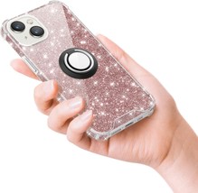 Daupin - iPhone 14 Case with Ring Holder Kickstand - Rose Gold - $110.53 MXN