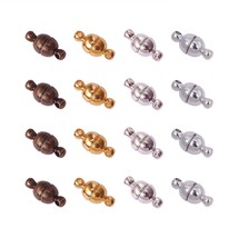 100 Sets Brass Magnetic Clasps Mixed Color Round Magnet Converter Jewelry Clasps - £27.26 GBP