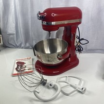 KitchenAid KV25G0XER Professional 5 Plus Mixer Red &amp; Accessories TESTED ... - £191.15 GBP