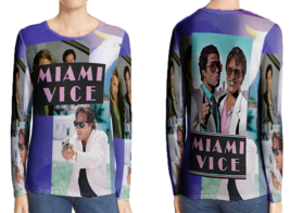 Miami Vice (80&#39;s Tv Show) T-Shirt Long Sleeve For Women - £17.46 GBP