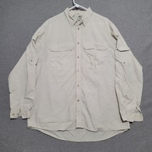 REI Men&#39;s Fishing Shirt Size XL vented Beige Casual Long Sleeve Hiking Camping - £13.21 GBP