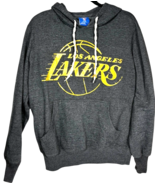 UNK NBA Blue Label Los Angeles Lakers size L Charcoal Grey Hoodie w/ Gol... - $26.51
