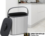 Hanging Kitchen Trash Can 1.5 Gallon Garbage Bin Stainless Steel Dustbin... - $58.99