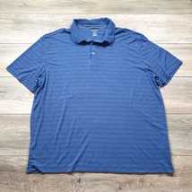 Van Heusen Air Mens XXL Short Sleeve Shirt Polo Athletic Golf Blue Sport Casual - £14.60 GBP