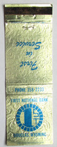 First National Bank - Douglas, Wyoming 20 Strike Matchbook Cover WY Matchcover - £1.37 GBP