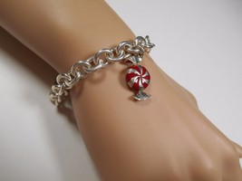 Tiffany & Co Enamel Candy Twist Bon Bon Bracelet Bangle Link Chain Pouch Silver - $1,088.01