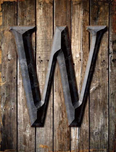 Letter W Metal Novelty Parking Sign