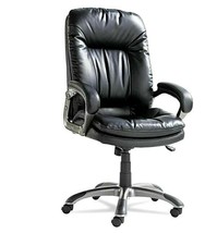 Executive Ergonomic Tilt Swivel Padded Arms Black High-Back Leather Office Chair - £257.95 GBP