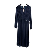 Joie Dress Womens XL Blue Satin Tiered Shirred Midi Asymmetrical Flowy E... - €28,77 EUR