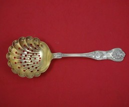King by Dominick and Haff Sterling Silver Pea Spoon Gold Washed 7 1/4&quot; Serving - £227.03 GBP