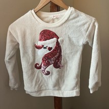 Kensie Girl Sequin Unicorn Christmas Sweater Santa Pullover Long Sleeve Fleece 7 - £11.89 GBP