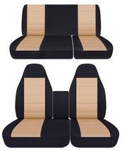 Fits 2001 Ford F150 XLT crew cab front 40-60 and rear seat covers Black tan - ₹12,990.63 INR