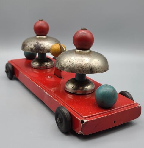 VINTAGE MARX Pressed Steel Pull Toy - Double Bell - $37.39