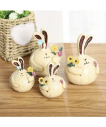 Set of 2 Rustic Fat Rabbit Decoration  - £11.35 GBP