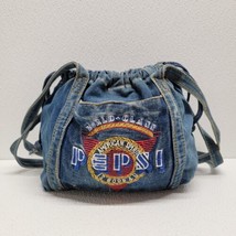 Vintage Pepsi Embroidered Holiday Fair Denim Bag Blue Jean Purse Retro - $34.55