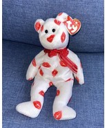 Vintage TY BEANIE BABY SMOOCH Kisses Red Lips VALENTINES DAY HEART TEDDY... - £6.37 GBP