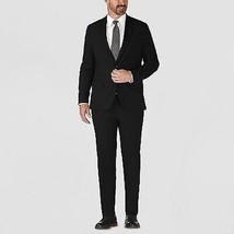 Haggar H26 Men&#39;s Big &amp; Tall Tailored Fit Premium Stretch Suit Jacket - Black 48R - £41.66 GBP