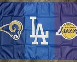Los Angeles Dodgers Lakers Rams Flag 3x5 ft Sports Banner Man-Cave - £12.54 GBP