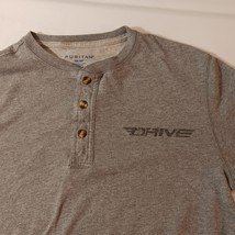 Puritan PM39502 Mens Gray Heather Cotton Blend Henley Long Sleeve Shirt S(34-36) image 4