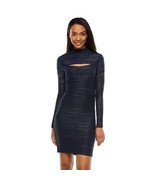 Jennifer Lopez Navy Lurex Open-Back Mockneck Dress Womens&#39; Petite M NWT ... - $26.76
