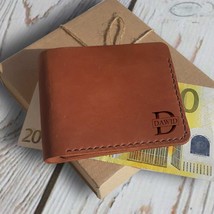 Long Distance Relationship Gift for Boyfriend Personalized Leather Men&#39;s Wallet  - £36.19 GBP