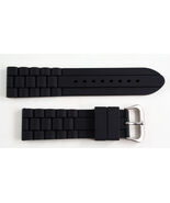 22mm Silicon Rubber watch band Black Straight End strap fits Fossil watch - $11.25