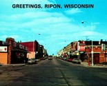 Watson Street View Greetings From Ripon Wisconsin WI UNP Chrome Postcard - $4.90