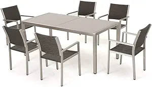 Christopher Knight Home Cape Coral Outdoor Aluminum Dining Table with Te... - $2,223.99