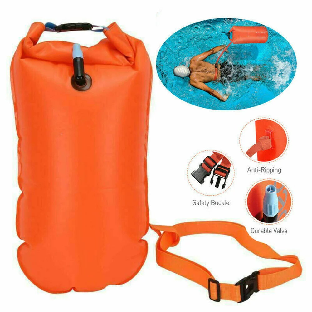 Sporting Outdoor Safety Swimming Buoy Multifunction Swim Float Bag with Waist Be - £27.54 GBP