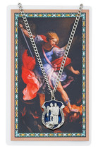Police Officer&#39;s Necklace with St. Michael, 24 inch chain, Laminated Prayer Card - £14.11 GBP
