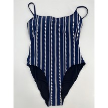 NWD Lemlem Elene Classic One Piece Swimsuit Sz L Nunu Navy White Pattern - £73.25 GBP