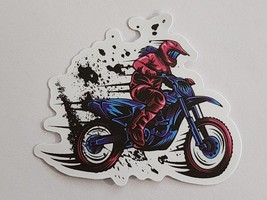 Person Riding Dirt Bike Multicolor Awesome Sticker Decal Motor Sports Th... - $2.22