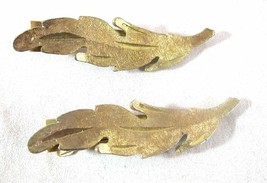 Vintage Pair (2) Gold Leaf Leaves Hair Clips Barrettes - £17.93 GBP