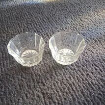 VNTG Clear Pressed Glass Salt Cellar Salt Dip Set of 2 - $9.89