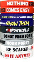 12 Pack Motivational Wristbands for Men, Women &amp; Teens, 12X8” Silicone Bracelets - £15.09 GBP