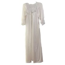 Katz Vintage White Nylon Lace Long Robe Womens Medium Loungewear - £17.54 GBP