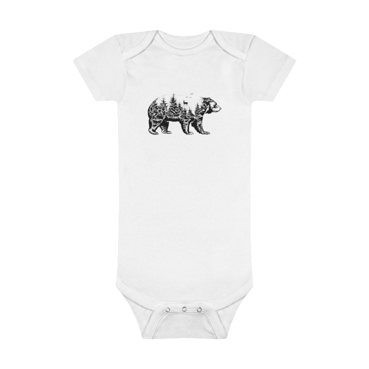 Adorable Black and White Forest Baby Onesie® for Your Little Adventurer - $22.66