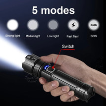 120000 LUX Powerful LED Flashlight Rechargeable Torch Light  with USb Charging - £35.35 GBP+