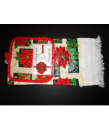 New Vintage Kitchen Towel with Fringe Christmas 3 pc Set Sultans Linens - $9.99