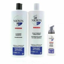 NIOXIN System 6 Cleanser &amp; Scalp Therapy Duo Set(33.8oz each) + Treatment 3.38oz - £59.94 GBP