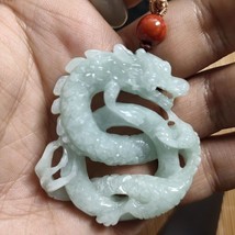Exquisite Handcrafted Jade Chinese Dragon Openwork Carved Pendant Necklace - $54.76 CAD