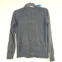 Karen Scott Womens Petite PP Luxsoft Black Mock Neck Long Sleeve Sweater... - $23.51
